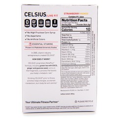 CELSIUS On The Go Energy Drink, Strawberry Mango(2), Berry(2)