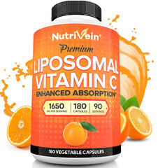 Nutrivein Premium Liposomal Vitamin C Supplement 1650mg – 180 Caps: High-Abso…