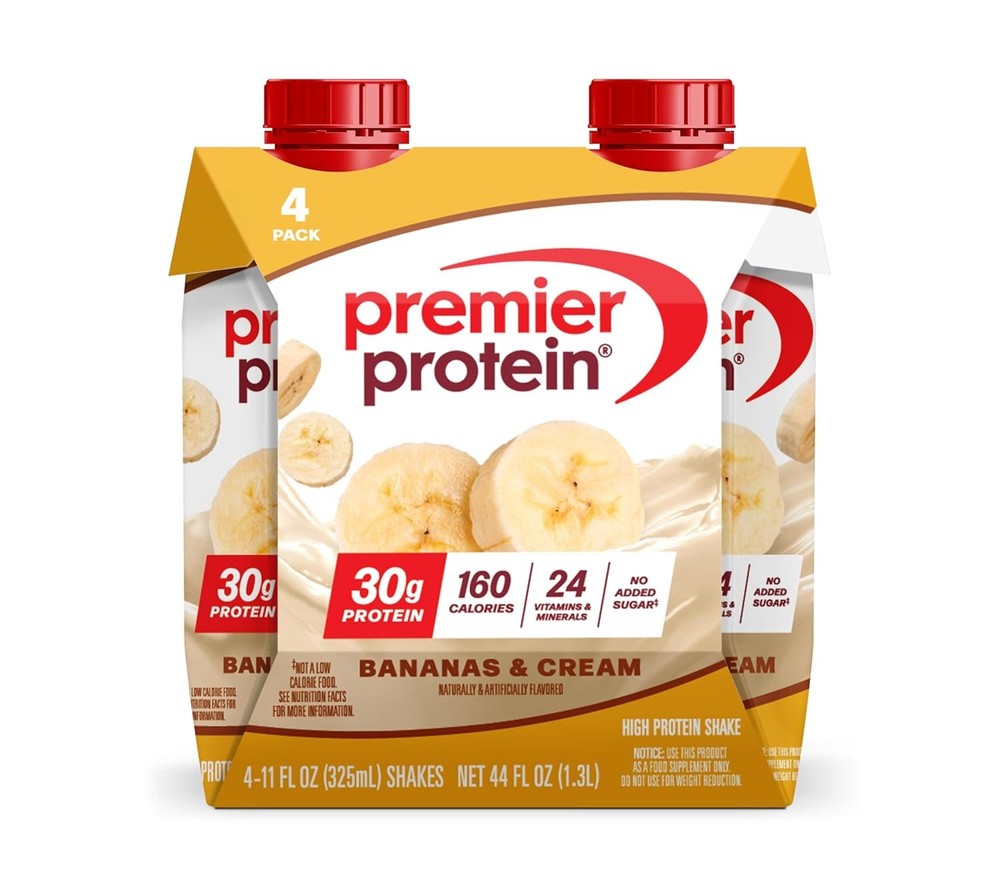 30g Protein Shake Bananas and Cream No Sugar Vitamins Shake Premier Protein