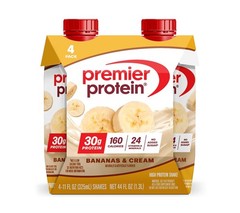 30g Protein Shake Bananas and Cream No Sugar Vitamins Shake Premier Protein