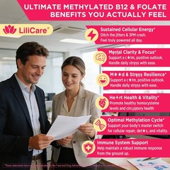 Lilicare Methyl B12 P5P For Women Men – B Complex Adult B2 B6 Omega 3