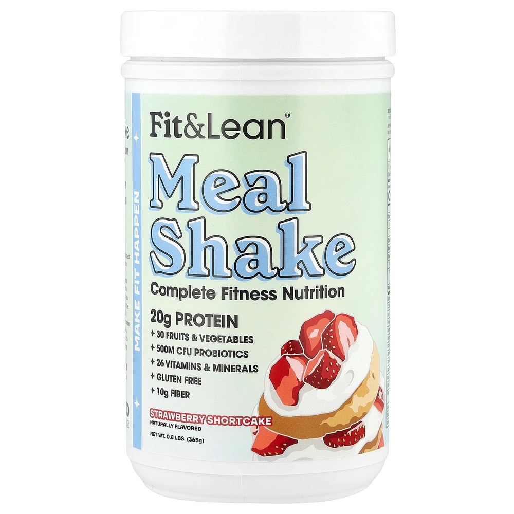 2 X Fit & Lean, Meal Shake, Complete Fitness Nutrition, Strawberry Shortcake, 0
