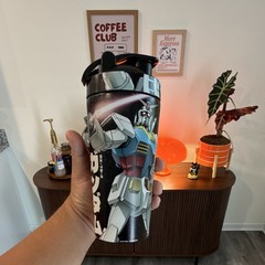 G FUEL Gundam Anime 24 fl oz Shaker Bottle, Stainless Steel, Black