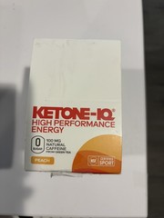 Ketone-IQ High Performance Energy Shot Peach Flavor 6 Pk 100mg Natural caffeine
