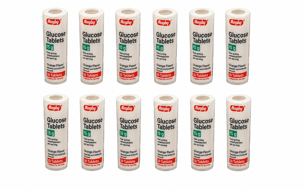 Rugby Glucose Tablets 15g Fast Acting Carbohydrate Orange Flavor 10ct Lot Of 12