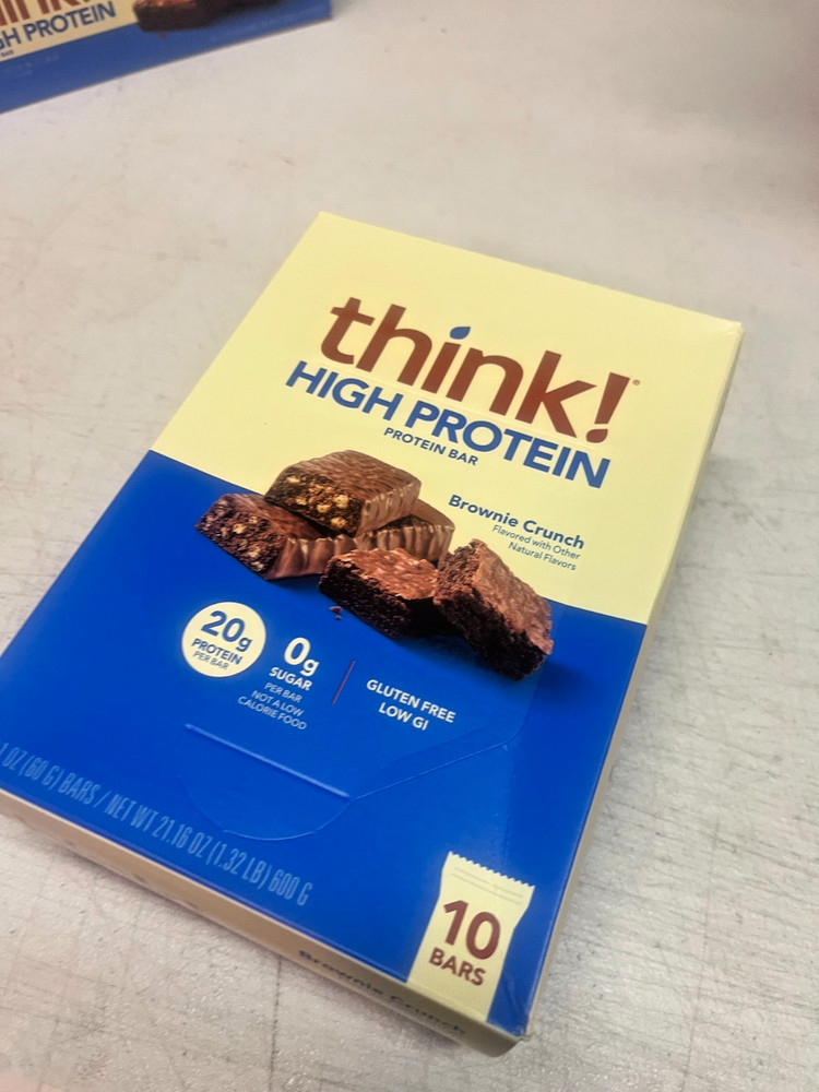 Good till=5/21/26 Think High Protein BAR-Brownie Crunch 10 Ba 20gProtein per Bar