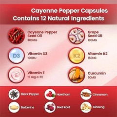 Cayenne Softgels Supplement, Supports Leg VeinHeart and Blood Vessel US Pepper