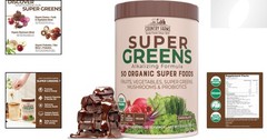 Organic Super Greens Chocolate Drink Mix – 50 Superfoods, 20 Servings