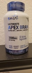 Nutri Ultimate Apex Brain with Alpha GPC Bacopa Lions Mane 3500mg 125 Vegan Caps