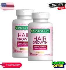 (2 PACK ) Nature’s Bounty Hair Growth Supplement 90 Capsules Strong Healthy Hair