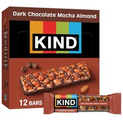 KIND Healthy Snacks Bars Dark Chocolate Mocha Almond Gluten Free Low Sugar High