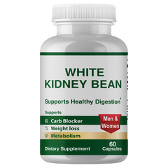 White Kidney Beans Capsules Weight Management 1200 mg Per Serving Carb blocker