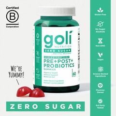 3 Bottles Sugar-Free Vegan Pre Pro Postbiotic Gummies Gluten Free 60 Count