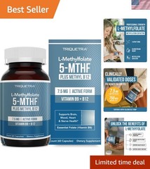 L Methylfolate 7.5mg plus Methyl B12 – Active 5-MTHF Form, MTHFR Supplement -…