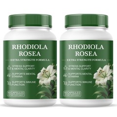 2 PACK,Rhodiola Rosea Capsules Stress Relief & Balanced Energy, Vegan, Non-GMO