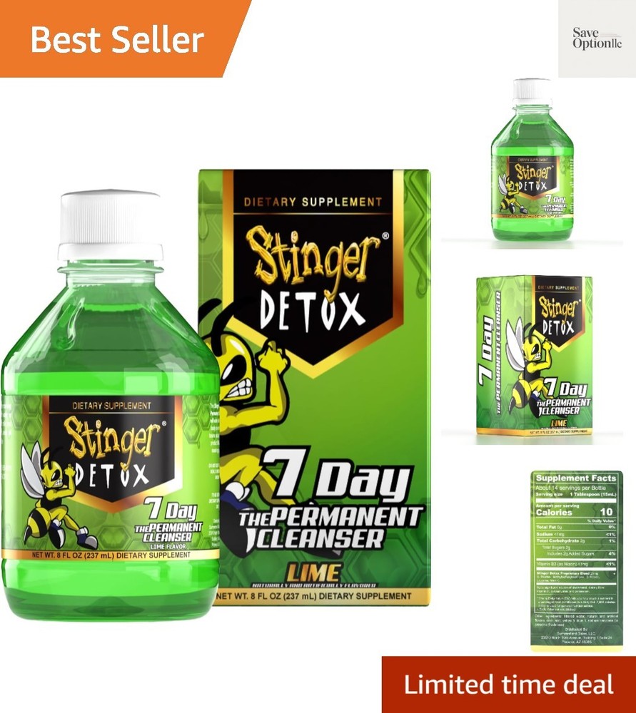 7-Day All-Natural Detox Drink – Lime Flavor – 8 FL OZ for Whole Body Cleanse