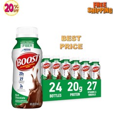 BOOST High Protein Drink Rich Chocolate 8oz Bottles, 24 Pack Nutritional Shake
