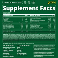 Gruns Adults Super Greens Gummies, Multivitamin Superfood Gummy Bears 28 Packs