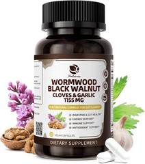 Lukaree 16-in-1 Wormwood Black Walnut Cleanse Capsules 1155mg Vegan 98%