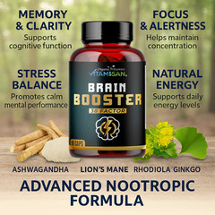 Bright Great Brain Focus Memory Supplement Nootropic For Focus Energy 90