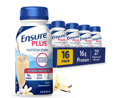 Ensure Plus Meal Replacement Shake Vanilla 16g Protein 8oz 16 Pack