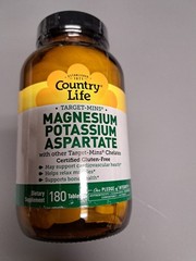 Country Life Magnesium Potassium Aspartate; Best By 12/25