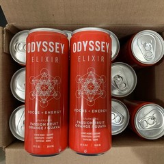 Odyssey Elixir & Sparkling Energy Drink Passion Fruit Orange Guava 12fl oz Focus