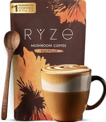 RYZE SUPERFOODS Organic Mushroom Coffee 6 Adaptogens 30 Servings Energy Immunity
