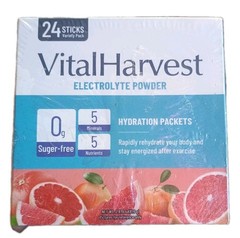 Vital Harvest Electrolytes Powder Hydration Packets Sugar Free 24 Sticks. 10/27