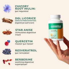 3 Pack Emma Gut Health Supplement 180 Capsules Bloating & Digestive Support