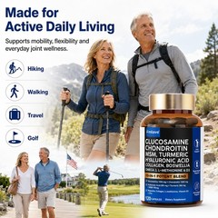 Glucosamine Chondroitin Collagen Hyaluronic Acid MSM Turmeric Joint Support 120c