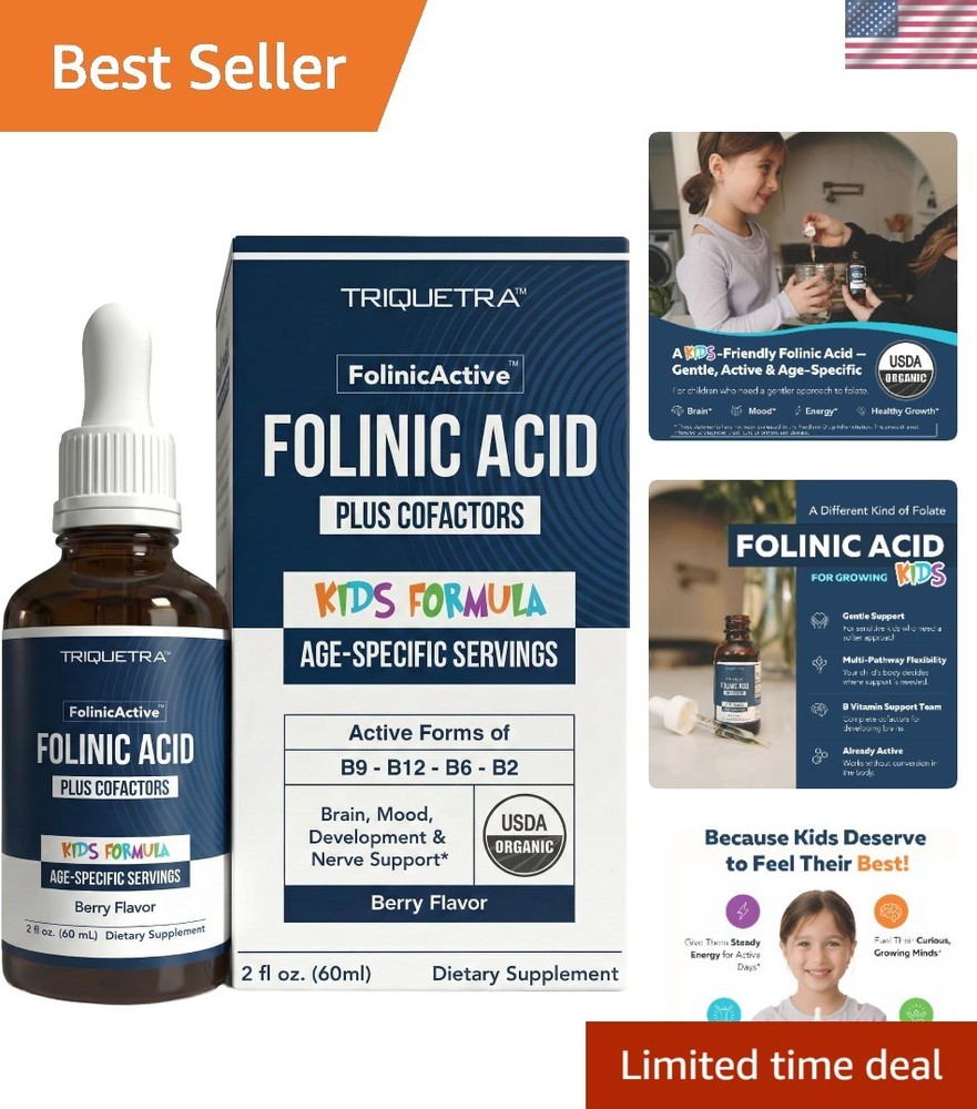 Organic Folinicactive Kids – Folinic Acid + B12, B6 & B2 Cofactors – Gentle Meth