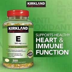 KIRKLAND SIGNATURE VITAMIN E 400 I.U. 500 SOFTGELS .