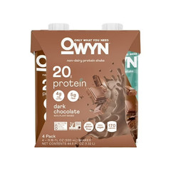 OWYN Plant-Based 20g Protein Shake, Dark Chocolate, 11.15 fl oz, 4 Count,,…