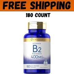 Carlyle Vitamin B-2 400mg 180 Count Non-GMO Gluten Free Supplement B2 Riboflavin