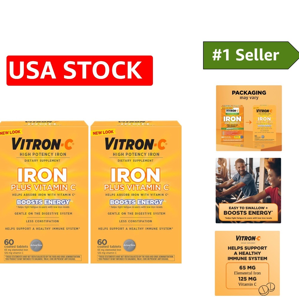 Dye-Free Iron Supplement with 125 mg Vitamin C – Boost Energy & Immunity