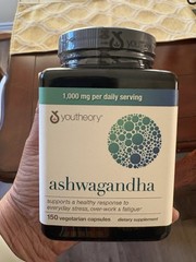 Youtheory Ashwagandha Capsules 1000mg, 150ct, Vegetarian, Stress Relief