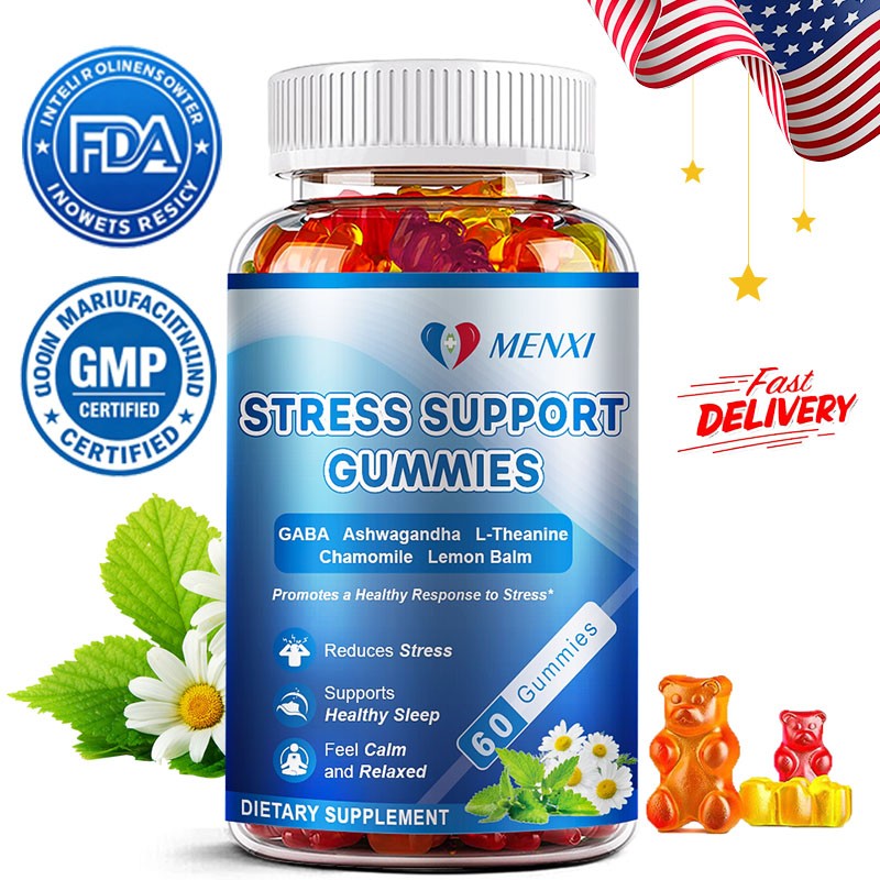 Stress Relief Gummies – GABA, L-Theanine, Ashwagandha – Anxiety Mood Support