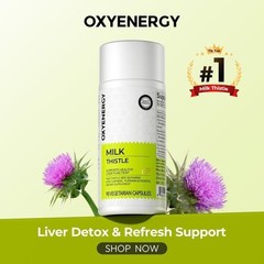 Oxyenergy Milk Thistle Liver Detox & Colon Cleanse,Organic Liver Health Support