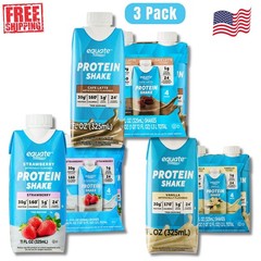 Equate High Performance Protein Shake, Variety Pack, 11 fl oz, 12 Ct