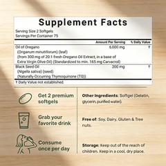 MicroIngredients Oil of Oregano with Black Seed Oil for Immune Support