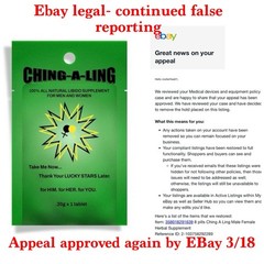 4 pills Ching A Ling Male Female Herbal Supplement