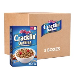 Kellogg’s Cracklin’ Oat Bran Breakfast Cereal, Fiber 16.5 Ounce (Pack of 3)