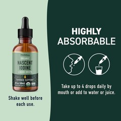 Organic Iodine Liquid for Thyroid Support | Nascent 2 Fl Oz (Pack of 1)