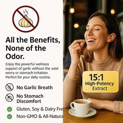 3 Pack Elare Aged Garlic Extract, 300 Softgels, 7500mg Odorless| Heart & Immune