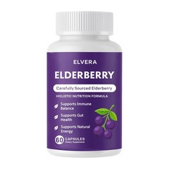 Organic Black Elderberry Gut Complex , With Zinc & Vitamin C 60 Non-GM Capsules