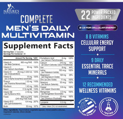 Multivitamin for Men Vitamin A, C, D, E, Zinc, Calcium, Multivitamins for Immune