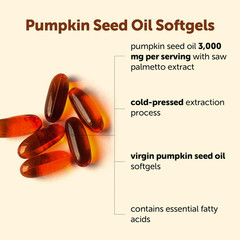 Micro Ingredients Pumpkin Seed Oil with Saw Palmetto,300 Softgels | Cold Pressed