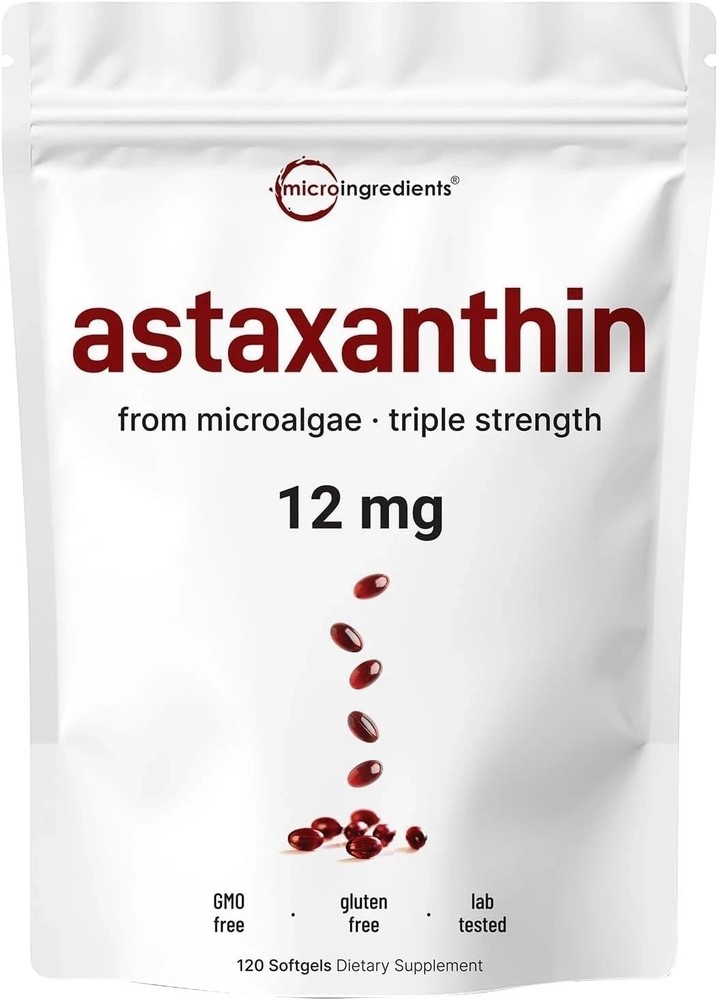 12mg Astaxanthin Antioxidant Supplements Fresh Microalgae Eye Joint Skin Health