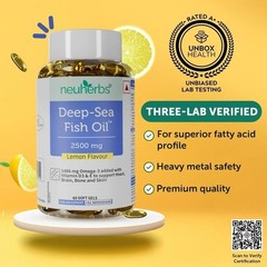 Deep Sea Omega 3 Fish Oil -Omega 3 Supplement Triple Strength 2500 Mg t420